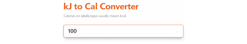 Home kj to cal converter value entering in the converter