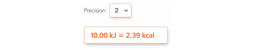 Home kj to cal converter decimal values of energy